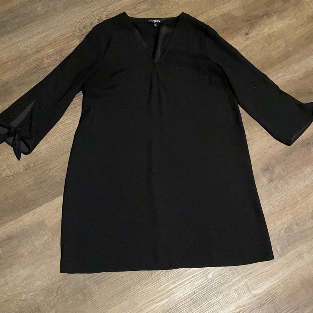 Express black sheath dress.